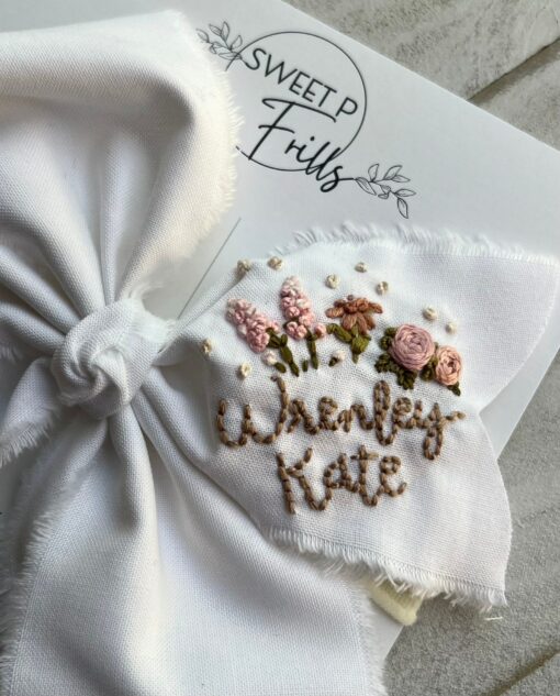 Hand Embroidered Name Bow A Personalized Touch for Special Occasions - Image 5