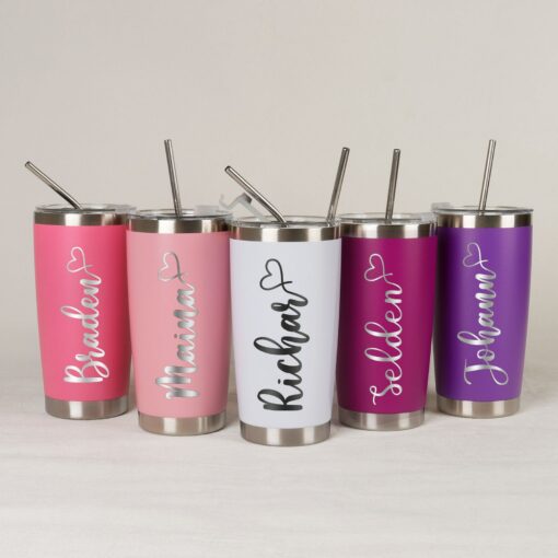Personalized 20oz Tumbler Custom Travel Mug, Laser Engraved Stainless Steel Water Cup for Bridesmaids - Image 2