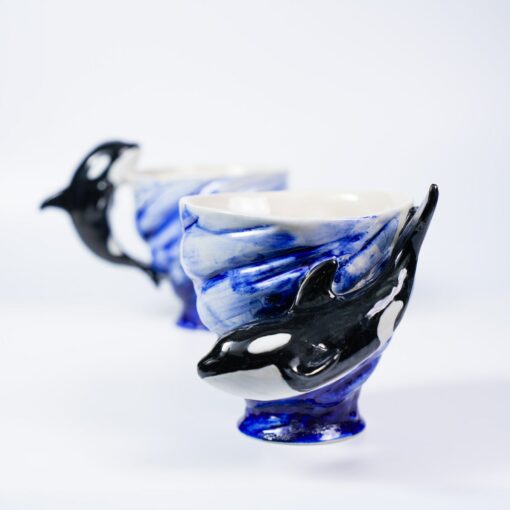 Orca Sky Blue Ceramic Mugs Dive into the Depths of Oceanic Charm - Image 3