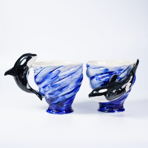 Orca Sky Blue Ceramic Mugs Dive into the Depths of Oceanic Charm - Image 2