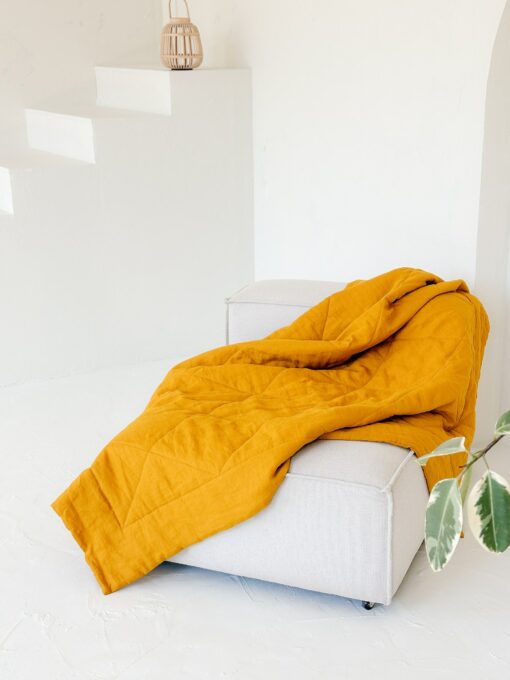 Bohemian Rhapsody Linen Quilted Bedspread for a Serene Sanctuary - Image 3