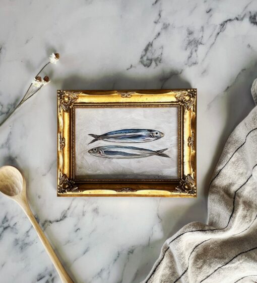 Sardines II Captivating Oil Painting Print for Culinary Ambiance - Image 2