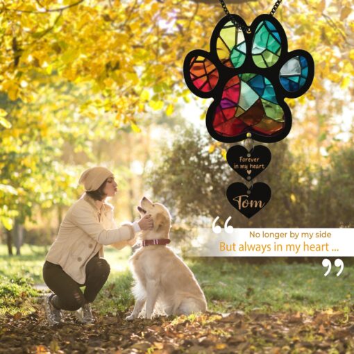 Cherished Memories Dog Memorial Suncatcher, Honoring the Rainbow Bridge Journey - Image 2