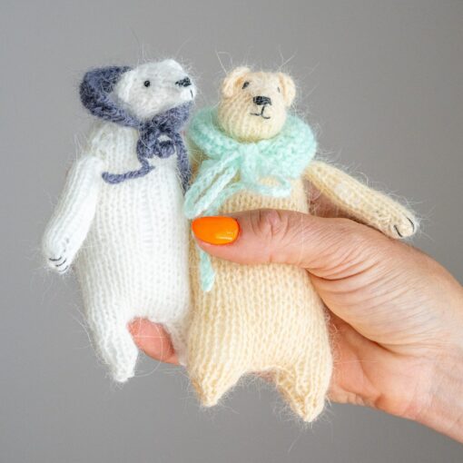 Handcrafted Pocket-Sized Cashmere Bear Your Cozy Companion - Image 2