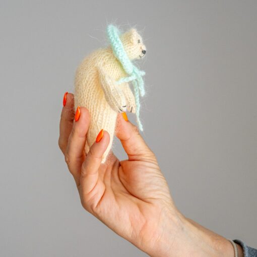 Handcrafted Pocket-Sized Cashmere Bear Your Cozy Companion - Image 6