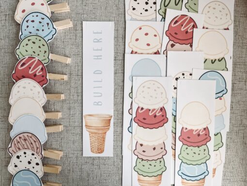 Ice Cream Builder Activity Enhance Fine Motor Skills, Preschool Pattern Learning, and Toddler Fun - Image 3