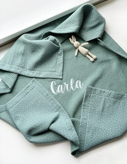 Personalized Muslin Blanket Embroidered Name, Soft and Cozy for Baby - Image 3