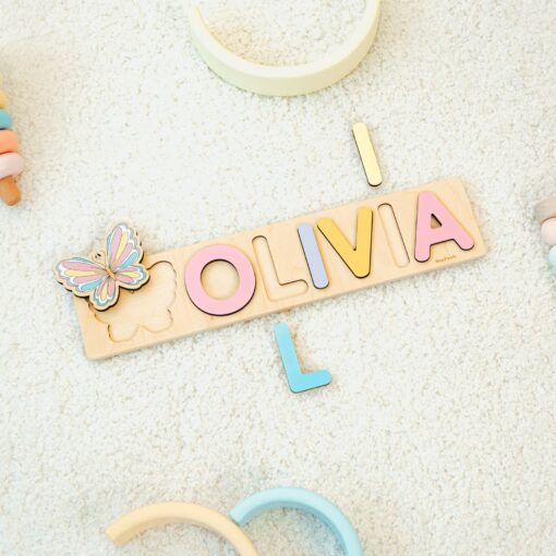 Personalized Name Puzzle with Pegs A Hoppy First Easter Gift - Image 5