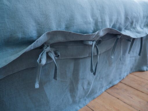 Tranquil Nights with Azure Linen Indulge in the Comfort of Blue Linen Bedding - Image 4