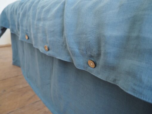 Indulge in Tranquil Slumber Blue Linen Duvet Cover for Serene Nights - Image 2