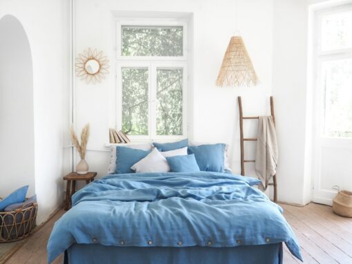 Indulge in Tranquil Slumber Blue Linen Duvet Cover for Serene Nights - Image 5