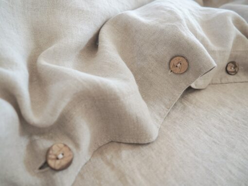 Stonewashed Linen Duvet Cover Natural Elegance with Coconut Buttons or Zipper - Image 5