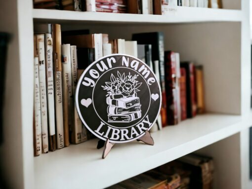 Personalized Library Sign Custom 3D Printed Book Decor for Bookworms - Image 3