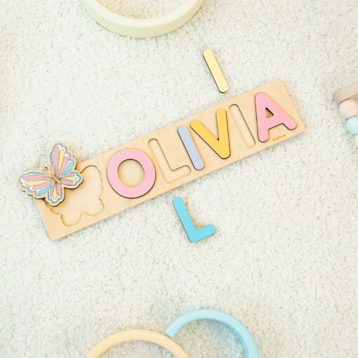 Personalized Wooden Name Puzzle Educational Montessori Toy for Toddlers and Newborns - Image 3