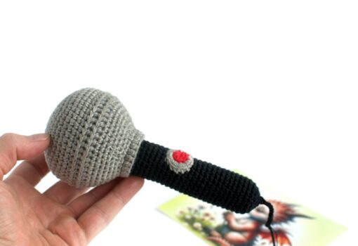 Crochet Microphone Rattle The Perfect Gift for Baby Rock Stars - Image 4