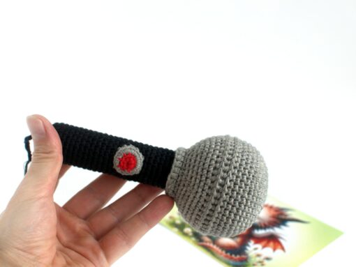 Crochet Microphone Rattle The Perfect Gift for Baby Rock Stars - Image 5