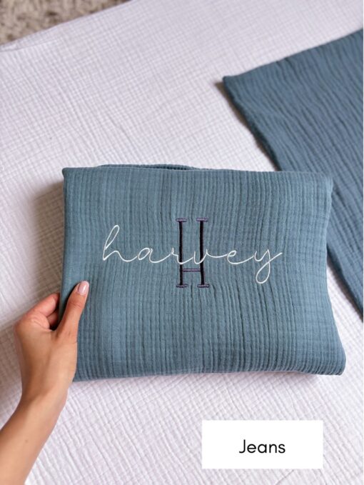 Snuggle Up in Sweet Dreams Personalized Muslin Duvet Cover Set for Your Precious Little One - Image 2