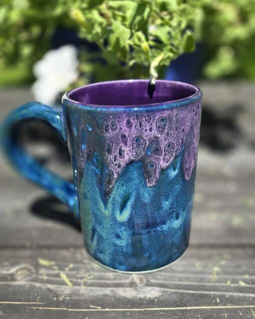 Peacock Purple Jumbo Mug 28 Oz of Enchanting Elegance, a Majestic Addition to Your Morning Ritual - Image 4