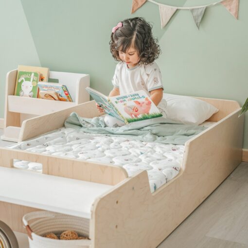 Montessori Floor Bed with Rails Safe and Stylish Sleep for Your Little One - Image 2