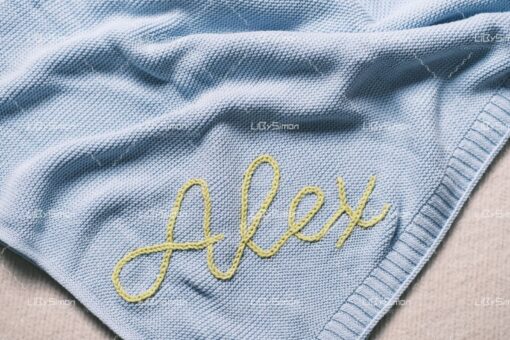 Personalized Knit Baby Blanket Embroidered with Love, Wrapped in Warmth - Image 2
