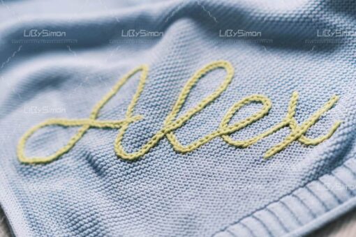 Personalized Knit Baby Blanket Embroidered with Love, Wrapped in Warmth - Image 5