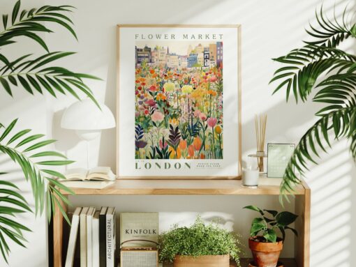 Vibrant London Flower Market Print Modern Botanical Wall Art for a Touch of Nature - Image 3