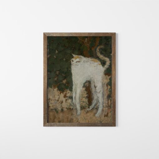 Vintage Cat Art Le Chat Blanc, the Purrfect Meme Cat Painting for Cat Lovers - Image 3
