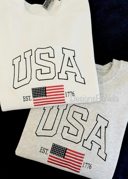 Embroidered American Flag Sweatshirt A Patriotic Symbol of Pride and Unity - Image 2