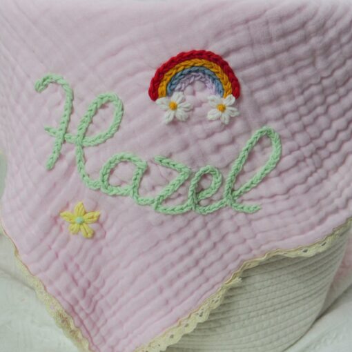 Personalized Baby Blanket Embroidered Name, Soft Lace, Perfect Gift for Newborns and Baby Showers - Image 4