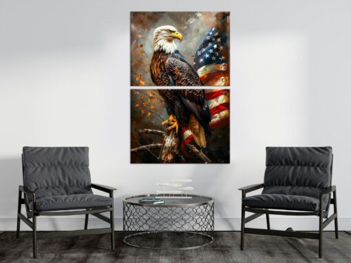 Patriotic Bald Eagle Canvas Print American Pride for Your Home or Office - Image 2