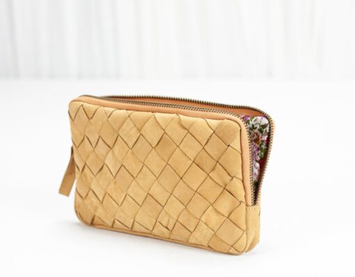 The Chloe Handcrafted Leather Wallet Clutch with Zippered Phone Case - Image 3
