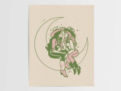 Moonstruck Retro Cowgirl Gicl?e Print | Vintage Western Wall Art - Image 3