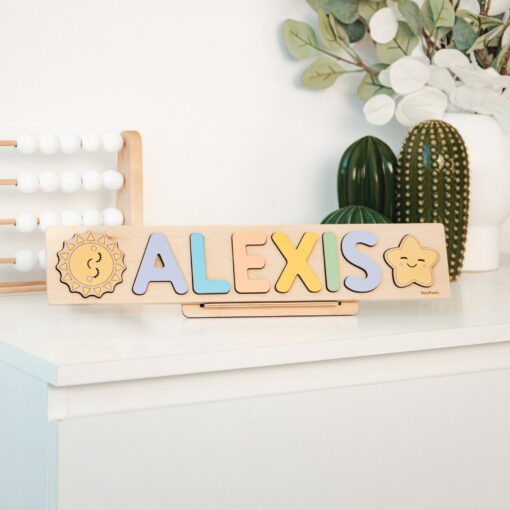 Personalized Wooden Name Puzzle A Sensory Adventure for Toddlers and a Cherished Nursery Decor - Image 3