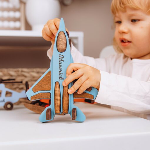 16 Vibrant Aircrafts Personalized Wooden Toys for Imaginative Play and Sensory Development - Image 5