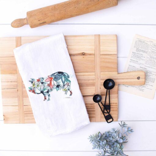 Pig Flour Sack Kitchen Tea Towel Farmhouse Charm for Your Kitchen - Image 3