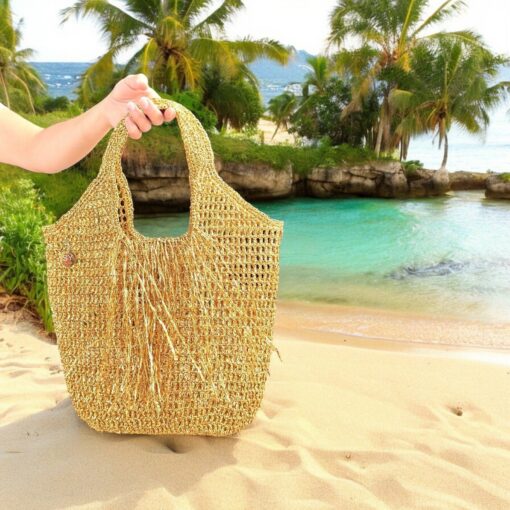 Raffia Crochet Tote The Perfect Summer Accessory for Beach, Shopping, and More - Image 5