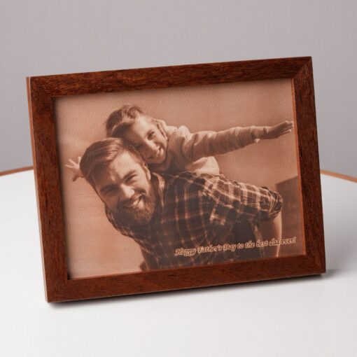 Personalized Laser Engraved Leather Photo A Timeless Father's Day Keepsake - Image 4