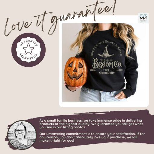Bewitching Halloween Sweatshirt Embrace the Spooky Spirit with Salem Broom Company's Vintage Charm - Image 6