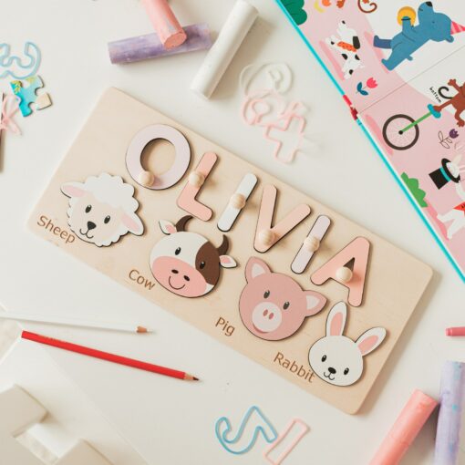 Personalized Woodland Animal Puzzle A Cherished Gift for Baby Showers, Birthdays, and Christmas - Image 2