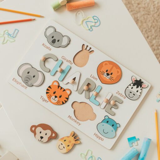 Personalized Woodland Animal Puzzle A Cherished Gift for Baby Showers, Birthdays, and Christmas - Image 4