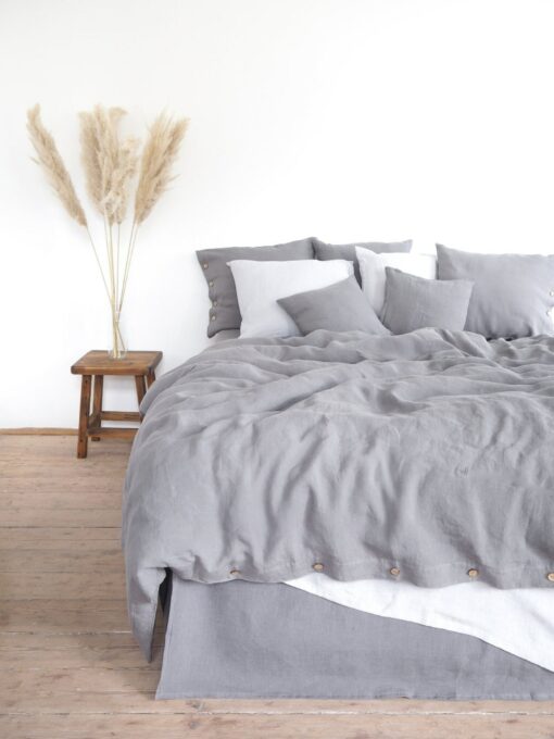Embrace Nature's Tranquility Gray Linen Bedding for a Serene Slumber - Image 4