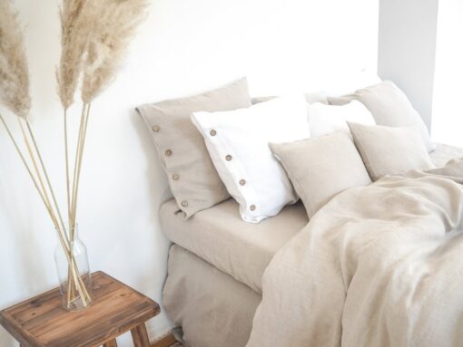 Stonewashed Linen Duvet Cover Natural Elegance with Coconut Buttons or Zipper - Image 4