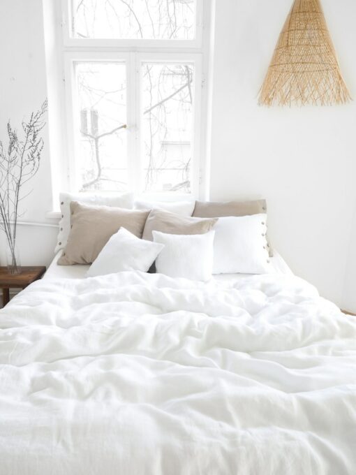 Luxurious White Linen Bedding Elevate Your Sleep with Comfort and Style - Image 2