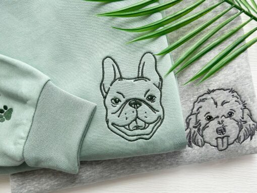 Personalized Pet Portrait Embroidered Sweatshirt Capture Your Furry Friend's Charm - Image 3