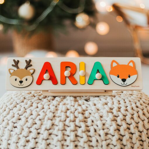 Personalized Animal Name Puzzle Educational Montessori Toy for Ocean Nursery Decor and Toddler Development - Image 3