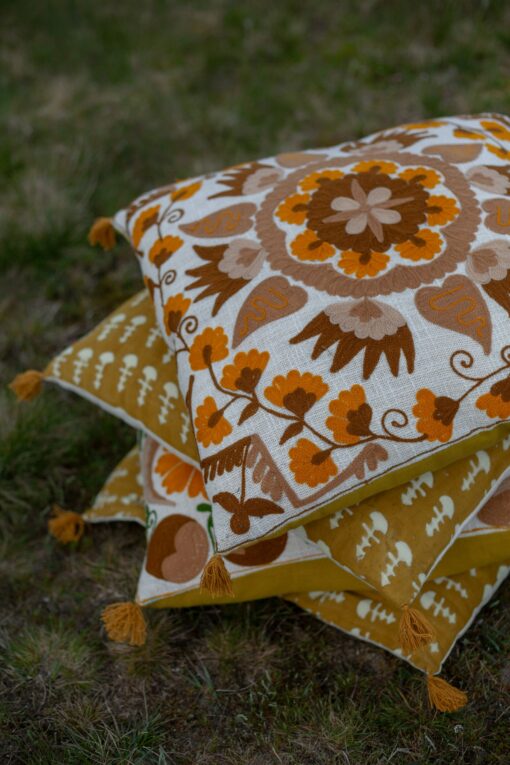 Embroidered Suzani Handwoven Pillow Cushion Covers Ethically Crafted, Fair & Slow - Image 2