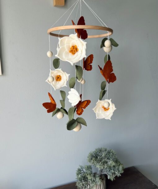 Enchanting Floral Baby Mobile A Serene Sanctuary for Your Little Princess - Image 3