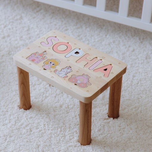 Personalized Wooden Name Puzzle Stool A Unique and Educational Gift for Toddlers - Image 5
