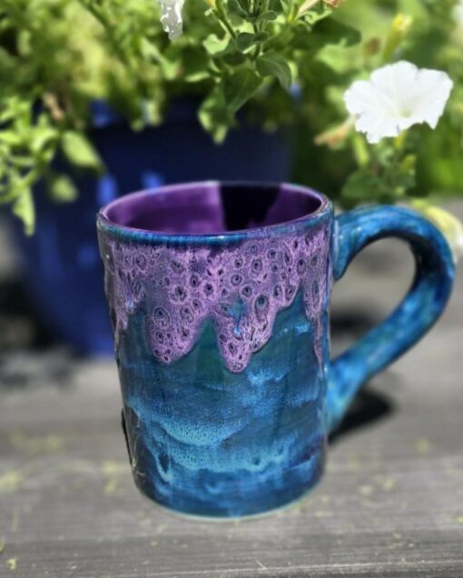 Peacock Purple Jumbo Mug 28 Oz of Enchanting Elegance, a Majestic Addition to Your Morning Ritual - Image 2