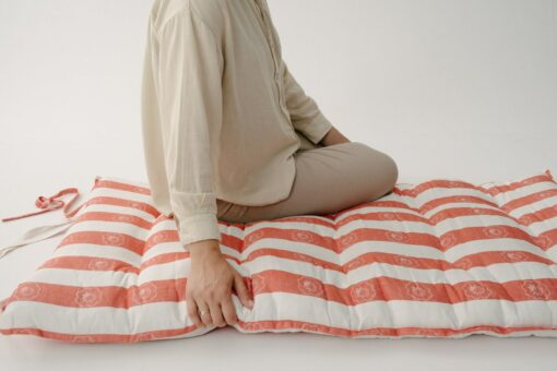 Organic Play Mat 27"x55" HEMP Fiber Filled Crawling Mat in Linen Fabric - Image 4